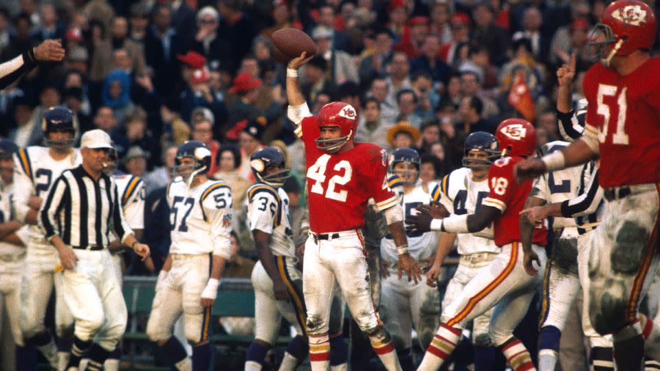 The Kansas City Chiefs won their first Super Bowl in 1970, when they defeated the Minnesota Vikings at Tulane Stadium on January 11, 1970 by a score of 23-7. - Focus On Sport/Getty Images