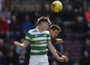 Britain Football Soccer - Heart of Midlothian v Celtic - Scottish Premiership - Tynecastle - 2/4/17 Celtic's Kieran Tierney in action with Heart's Andraz Struna Reuters / Russell Cheyne Livepic