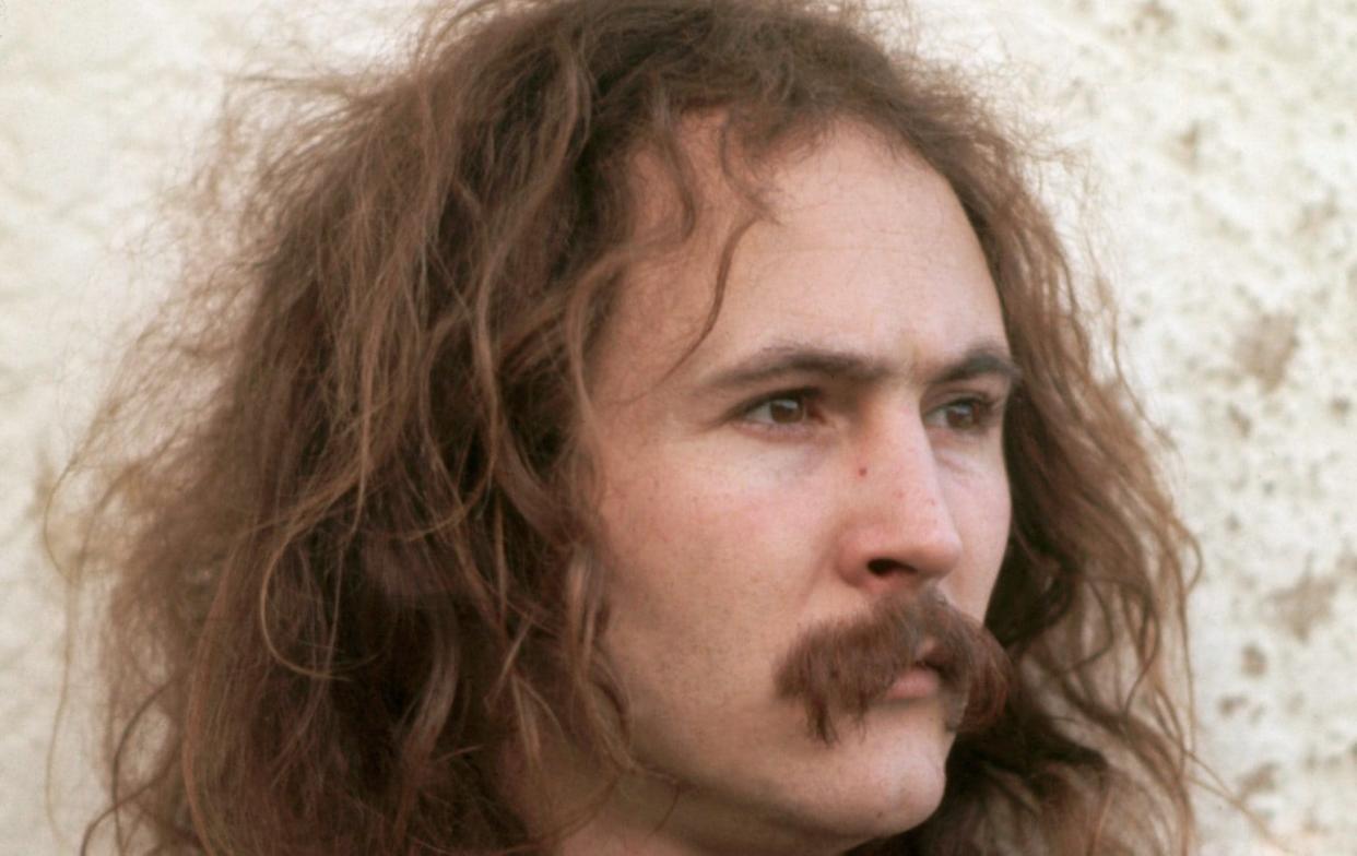 Crosby: his walrus moustache and fringed buckskin jacket defined hippie style - Henry Diltz/CORBIS