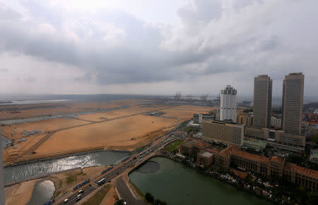 FILE PHOTO: A general view of "Colombo Port City" construction site in Colombo, Sri Lanka May 2,2018. REUTERS/Dinuka Liyanawatte/File Photo