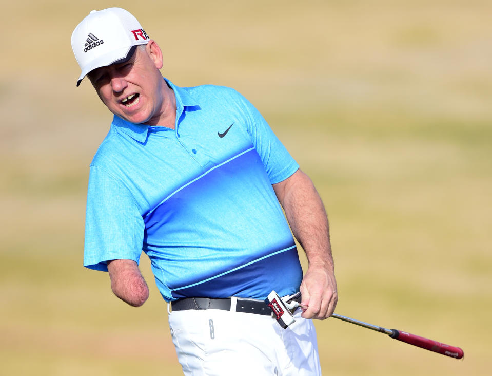 Amateur golfer Laurent Hurtubise was born with one arm, but hasn't let that stop him from excelling at golf, his favorite sport. (Photo by Harry How/Getty Images)