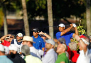 PALM BEACH GARDENS, FL - MARCH 02: Tiger Woods hits his tee shot on the tenth hole during the second round of the Honda Classic at PGA National on March 2, 2012 in Palm Beach Gardens, Florida. (Photo by Mike Ehrmann/Getty Images)