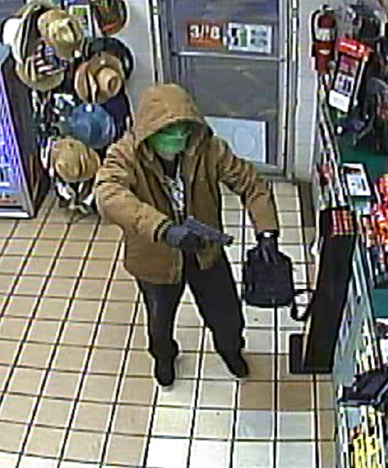 A photo released by Kalamazoo Township police of the suspect in a May 10, 2024, armed robbery at a Parchment gas station.