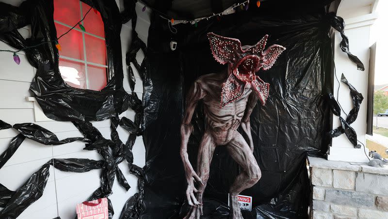 A Halloween themed “Stranger Things” house in South Jordan on Thursday, Oct. 20, 2022.