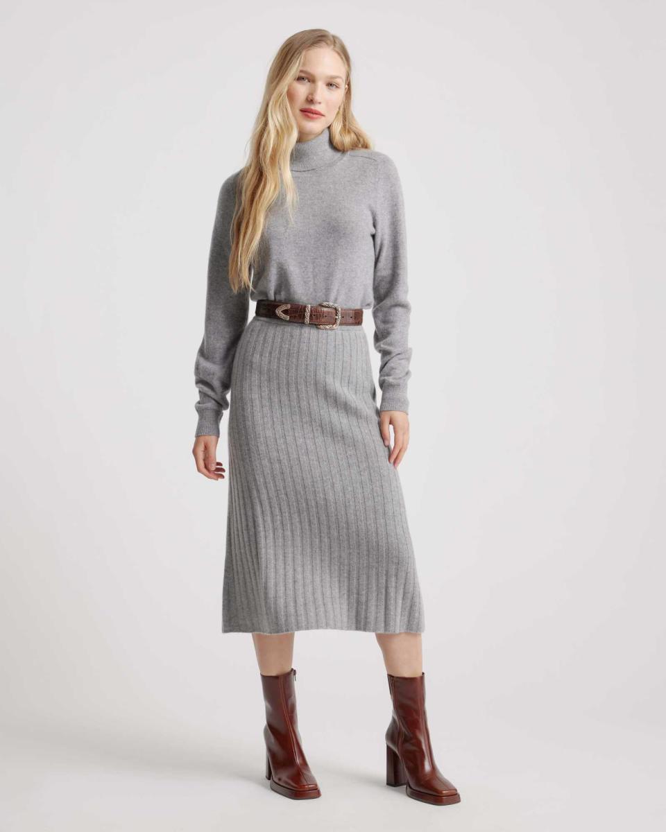 <p><a href="https://go.redirectingat.com?id=74968X1596630&url=https%3A%2F%2Fwww.onequince.com%2Fwomen%2Fmongolian-cashmere-rib-midi-skirt%3Fcolor%3Dheather-grey%26gender%3Dwomen%26tracker%3Dcollection__Skirts&sref=https%3A%2F%2Fwww.womansday.com%2Fstyle%2Ffashion%2Fg41380119%2Fcute-thanksgiving-outfits%2F" rel="nofollow noopener" target="_blank" data-ylk="slk:Shop Now;elm:context_link;itc:0;sec:content-canvas" class="link ">Shop Now</a></p><p>Mongolian Cashmere Midi Skirt</p><p>onequince.com</p><p>$99.90</p><span class="copyright">Quince</span>