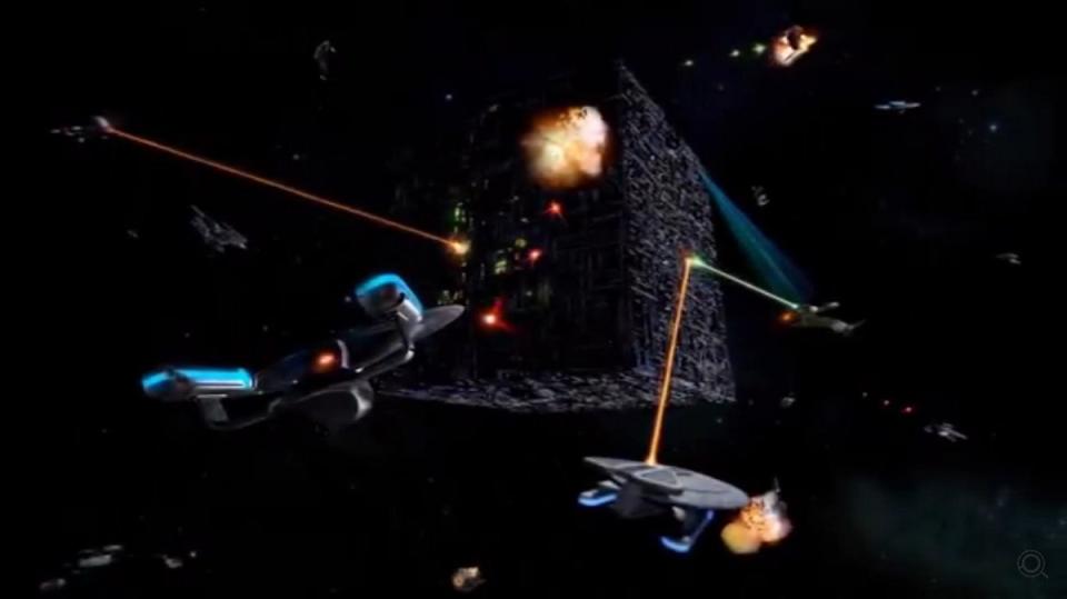 The battle of Wolf 359, where the Borg decimated Starfleet, as seen on Star Trek: TNG and DS9.