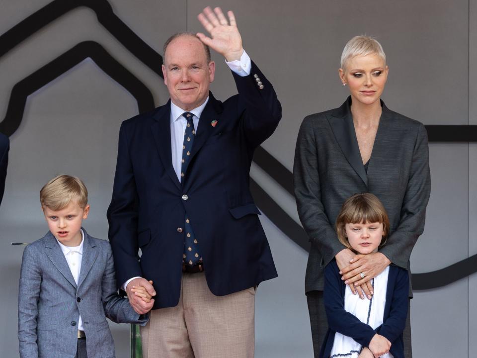 Prince Albert and Princess Charlene at Monaco's E-Prix on Saturday.