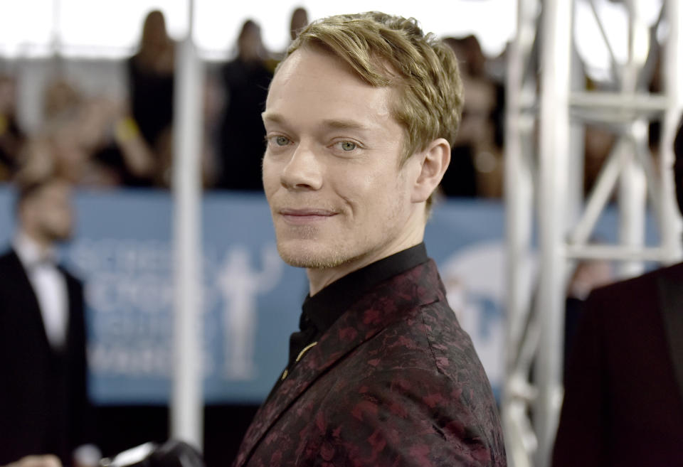 FILE - Alfie Allen arrives at the 26th annual Screen Actors Guild Awards on Jan. 19, 2020, in Los Angeles. Allen turns 34 on Sept. 12 2020. (Photo by Richard Shotwell/Invision/AP, File)