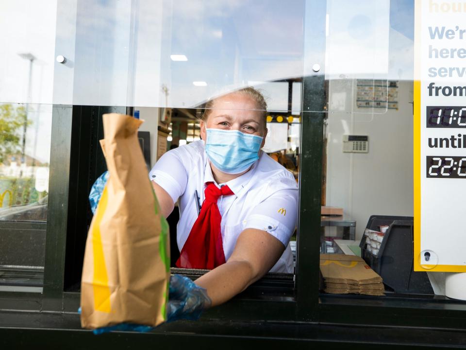 McDonalds coronavirus employee mask