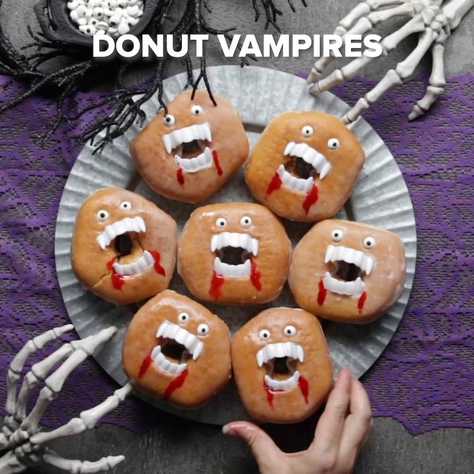 These donuts are the perfect combination of adorable and scary, neither of which will prevent you from devouring these in one go.Recipe: Vampire Donuts | Shop This Recipe