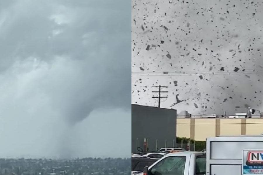 ¡Reportan “tornado” en Los Ángeles! Hay 1 persona herida y techos destrozados 