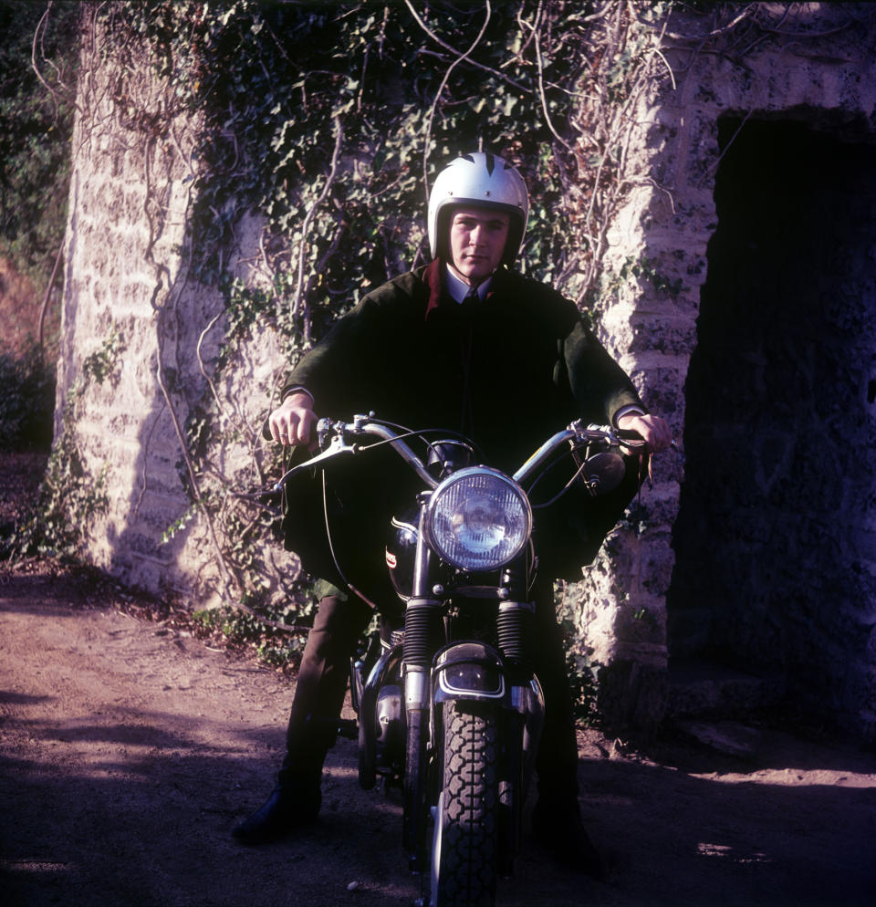 David Crosby on a motorcycle. - Credit: Jim Dickson