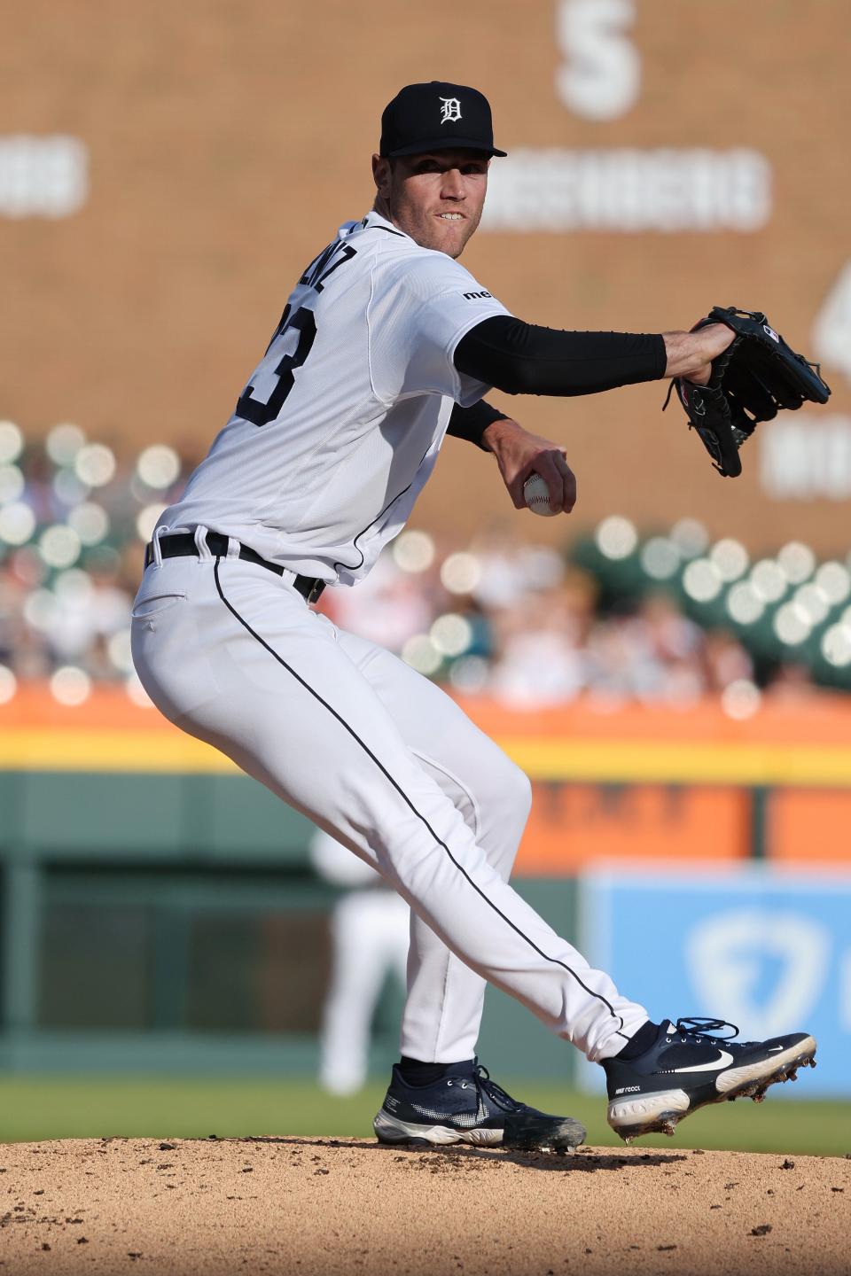 Tigers pitcher Joey Wentz throws a pitch while playing the White Sox in the first inning on Friday, May 26, 2023, at Comerica Park.