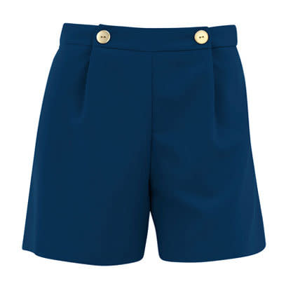 Navy Button Detail Shorts Dorothy Perkins: Blue Tones