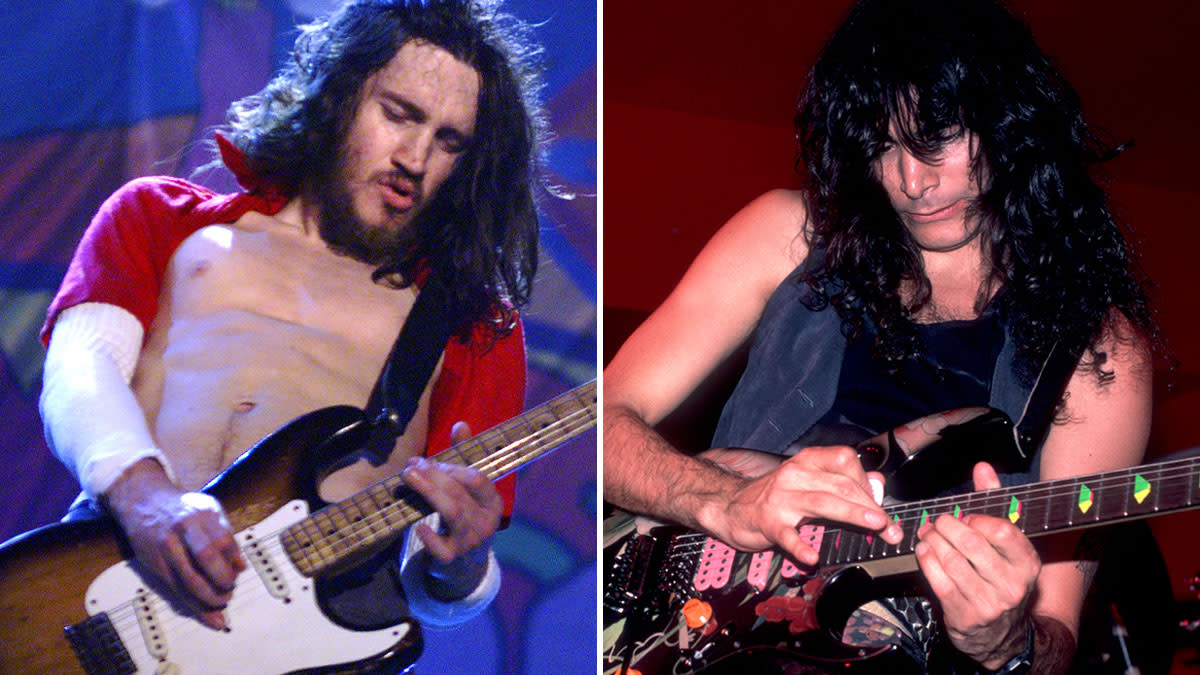  John Frusciante and Steve Vai perform live 
