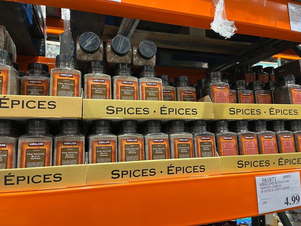 large jars of spices in costco