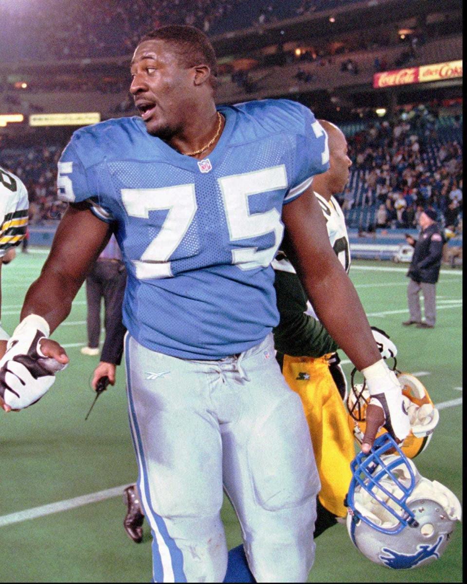 Offensive tackle Lomas Brown played 11 of his 18 NFL seasons for the Lions and was the team’s starting left tackle in 1991, when he was a second-team All-Pro selection.