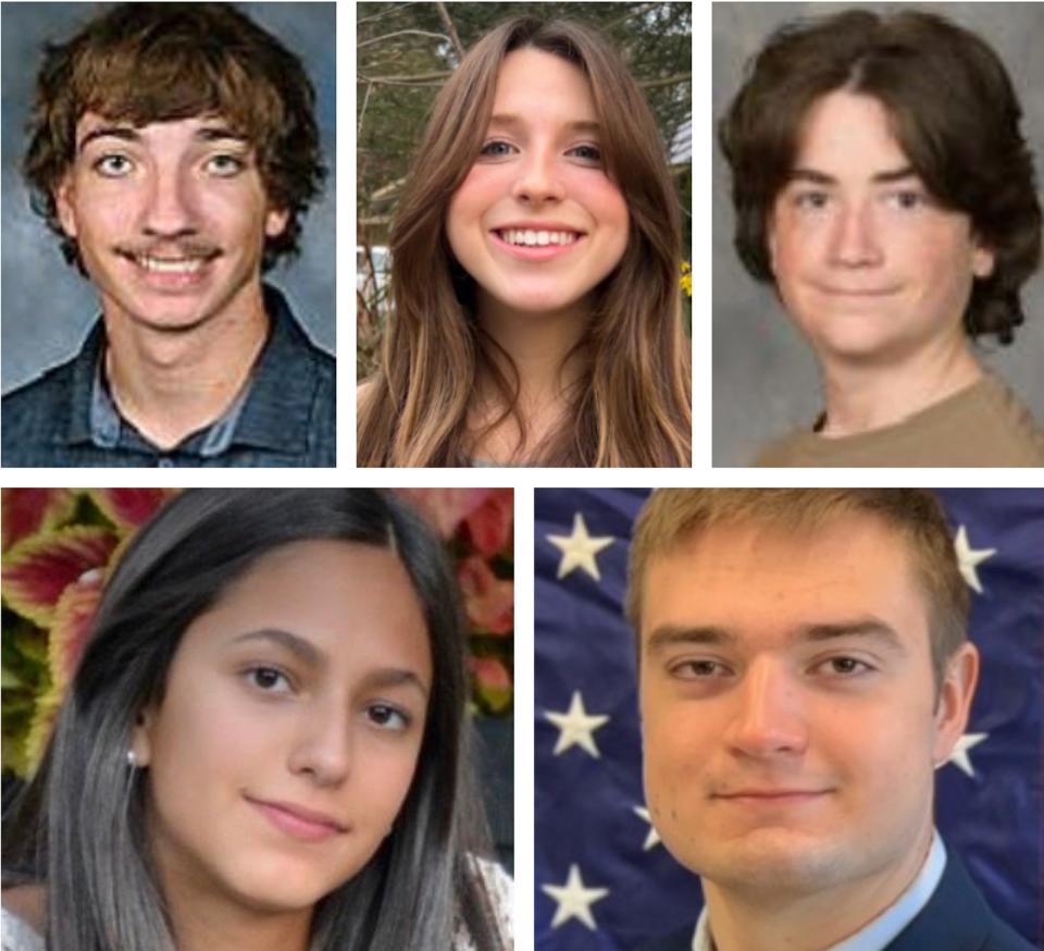 Seacoast Students of the Week honorees aJackson Rup, senior, Spaulding High Schoolre, clockwise from top left, Colby Russell, senior, Dover High School; Abigail Owens, senior, Oyster River High School; Orion Raczek, senior, Newmarket Jr./Sr. High School and Sophie Young, junior, Exeter High School.