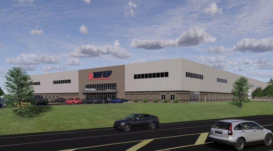 A rendering of the planned warehouse in Sutton.