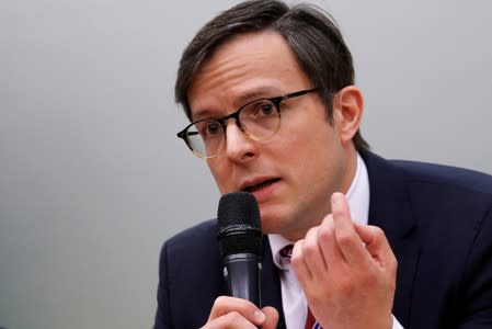 Director of the Environment Department at the Brazilian Foreign Ministry, Leonardo Cleaver de Athayde, attends a session of the Environment and Sustainable Development Committee of the Chamber of Deputies in Brasilia