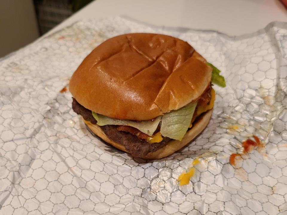 wendys big bacon classic on white wrapper