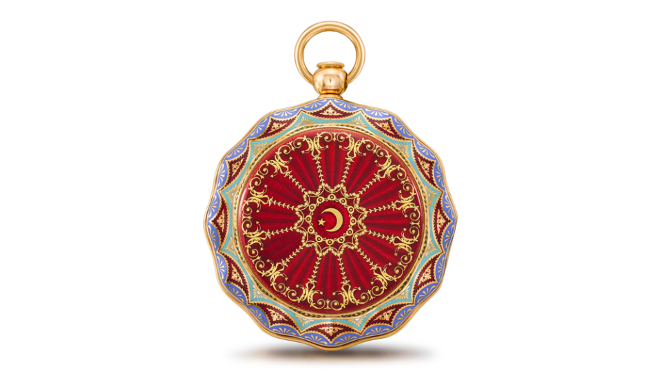 Abraham-Louis Breguet Gold and Enamel Cabriolet Grande et Petite Sonnerie Pocket Watch