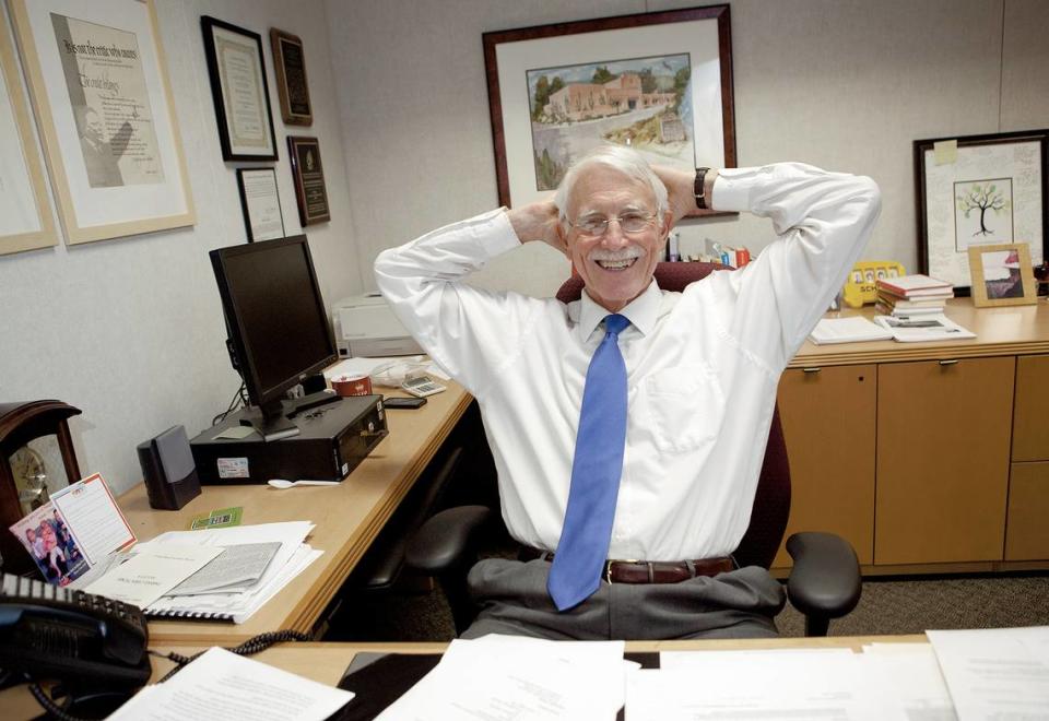 Julian Crocker, seen here in a 2014 photo, served as San Luis Obispo County superintendent of schools for 16 years. He died on Nov. 9, 2023, at age 81.