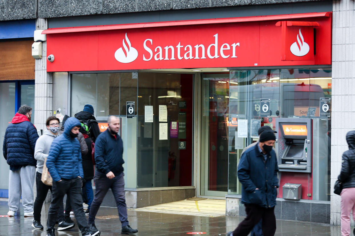 Santander announced a sweeping overhaul of its UK business on Thursday, responding to big falls in branch usage and changes in the way employees are working. Photo: Dinendra Haria/SOPA/Sipa USA