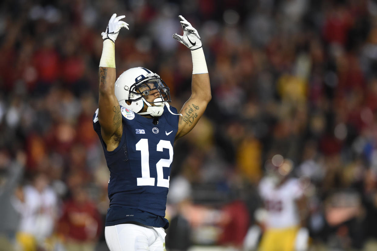 Former Penn State WR Chris Godwin saved his best for last, turning in a career-best day against USC in the Rose Bowl in his final college game. (Photo by Chris Williams/Icon Sportswire via Getty Images)