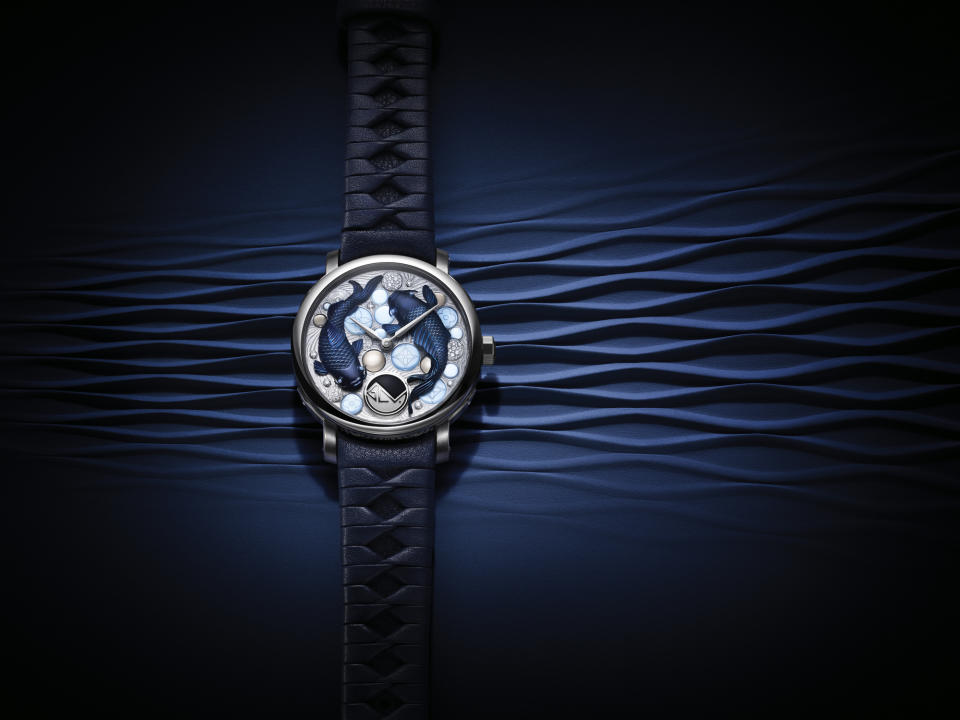 The Louis Vuitton Escale Cabinet of Wonders Koï’s Garden watch.