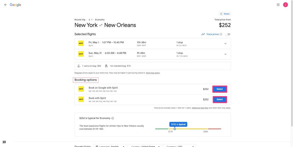 How to book a flight on Google Flights