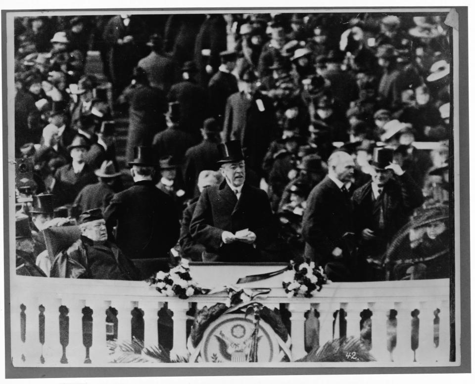 Woodrow Wilson during his inaugural address on March 4, 1913.