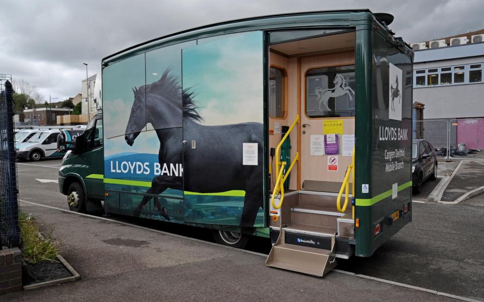 Lloyds says visits to its banking van service had fallen by 90pc since 2018, with as little as just two customers visiting in some locations