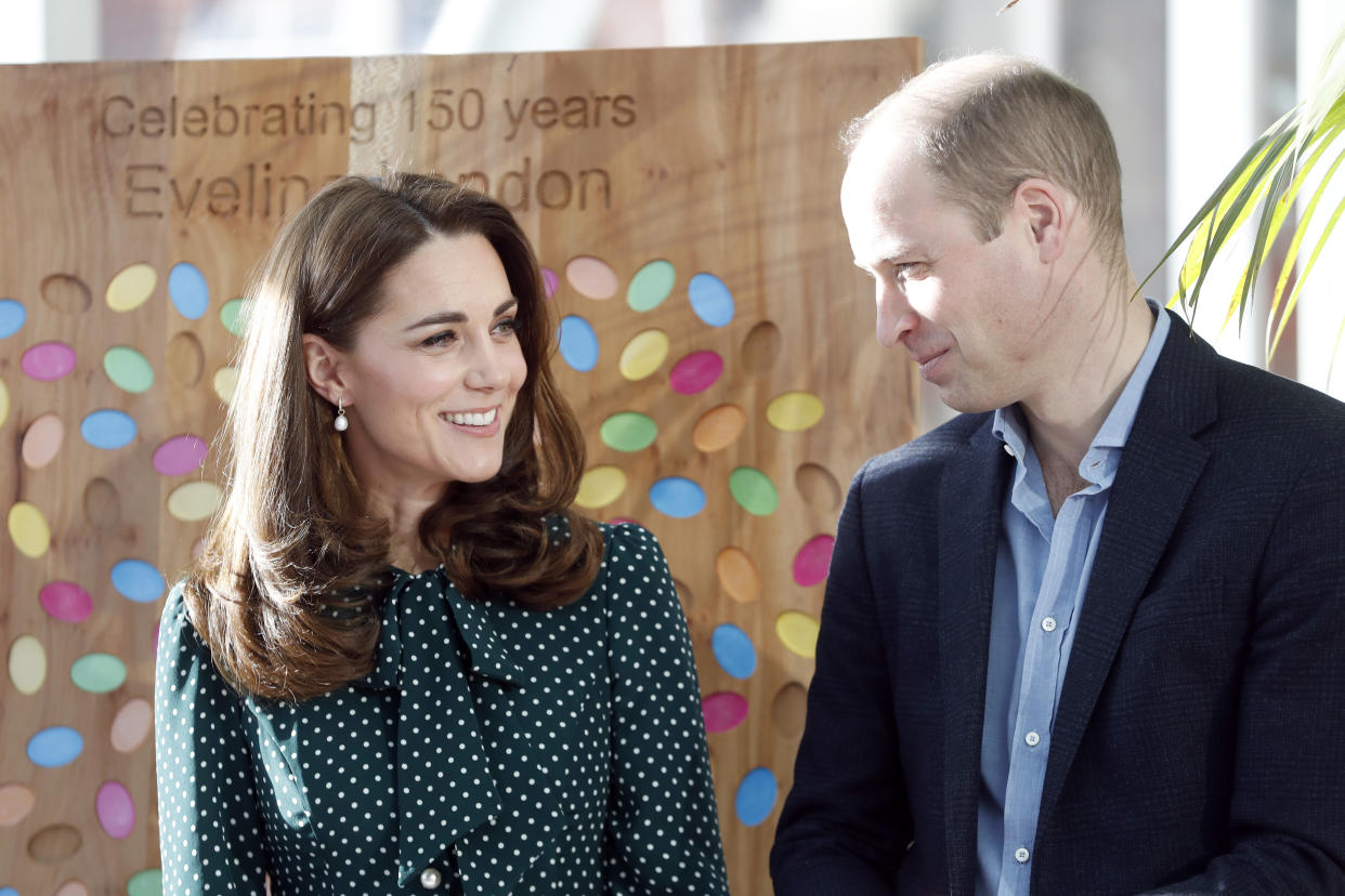 LONDON, ENGLAND - DECEMBER 11: Catherine, Duchess of Cambridge and Prince William, Duke of Cambridge during a visit to Evelina London Children's Hospital on December 11, 2018 in London, England.  Evelina London, which is part of Guy's and St Thomas' NHS Foundation Trust, is preparing to mark its 150th anniversary in 2019. (Photo by Chris Jackson/Getty Images)