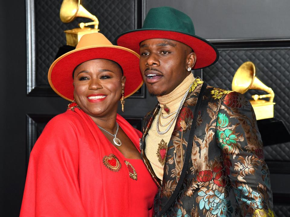 DaBaby at his mom at the 2021 Grammys