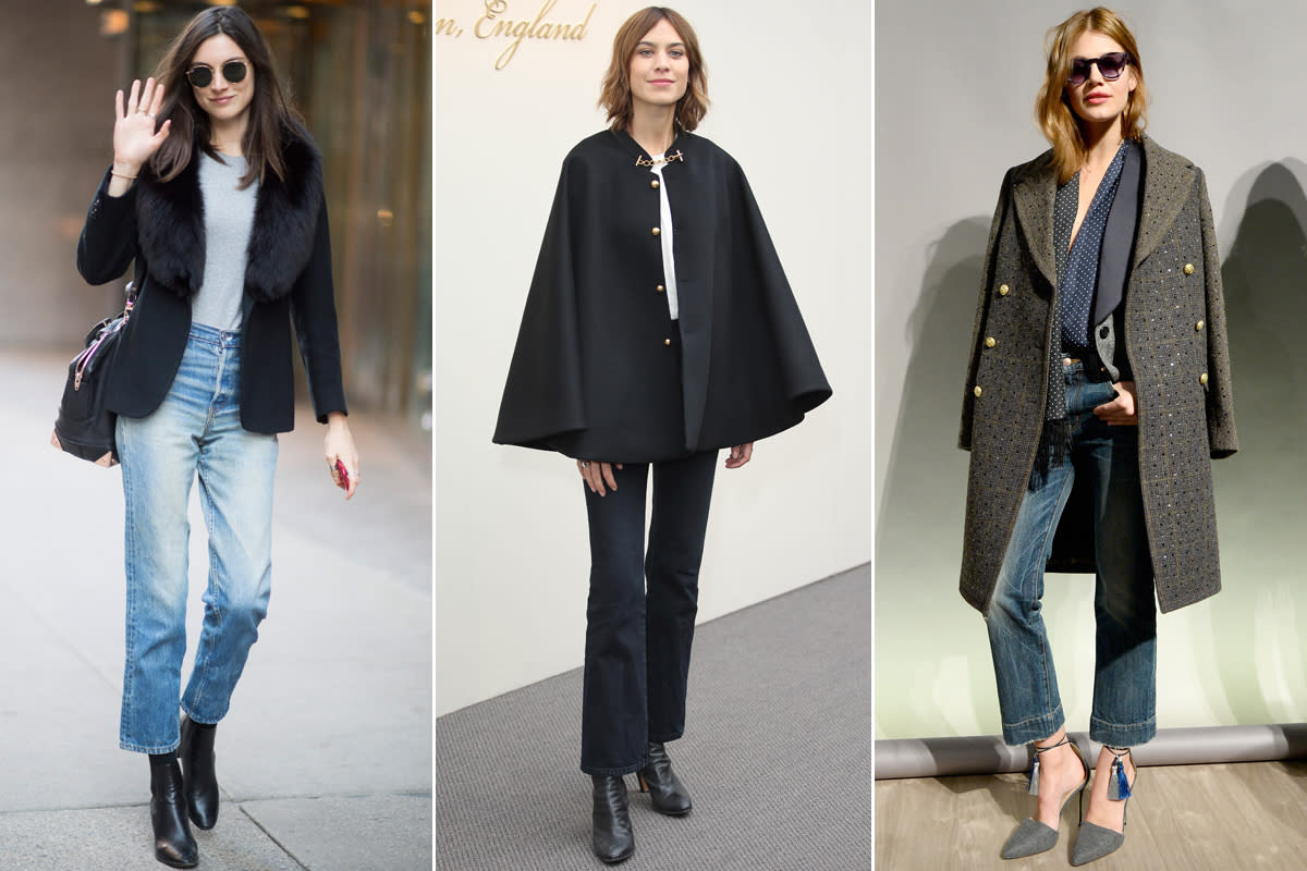 Auch Bloggerin Alexa Chung (M.) steht auf den speziellen Jeans-Schnitt. (Bilder: Getty Images)