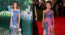 <p>Alexa Chung and FKA Twigs proved our theory that they have a similar taste in co-ordinating Christopher Kane get-ups. While Chung opted for the number at the Serpentine Gallery summer party on 2 July 2015, FKA Twigs donned the look at the 2016 Met Gala. <em>[Photo: Getty]</em> </p>