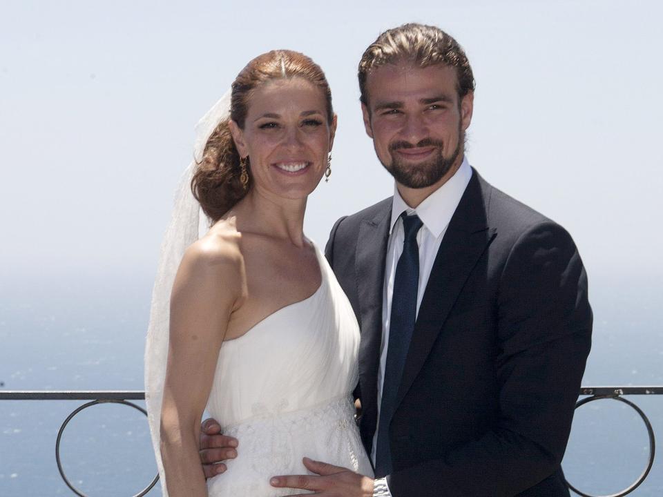 Raquel Sánchez-Silva and Mario Biondo are seen getting married on June 22, 2012 in Taormina, Italy.