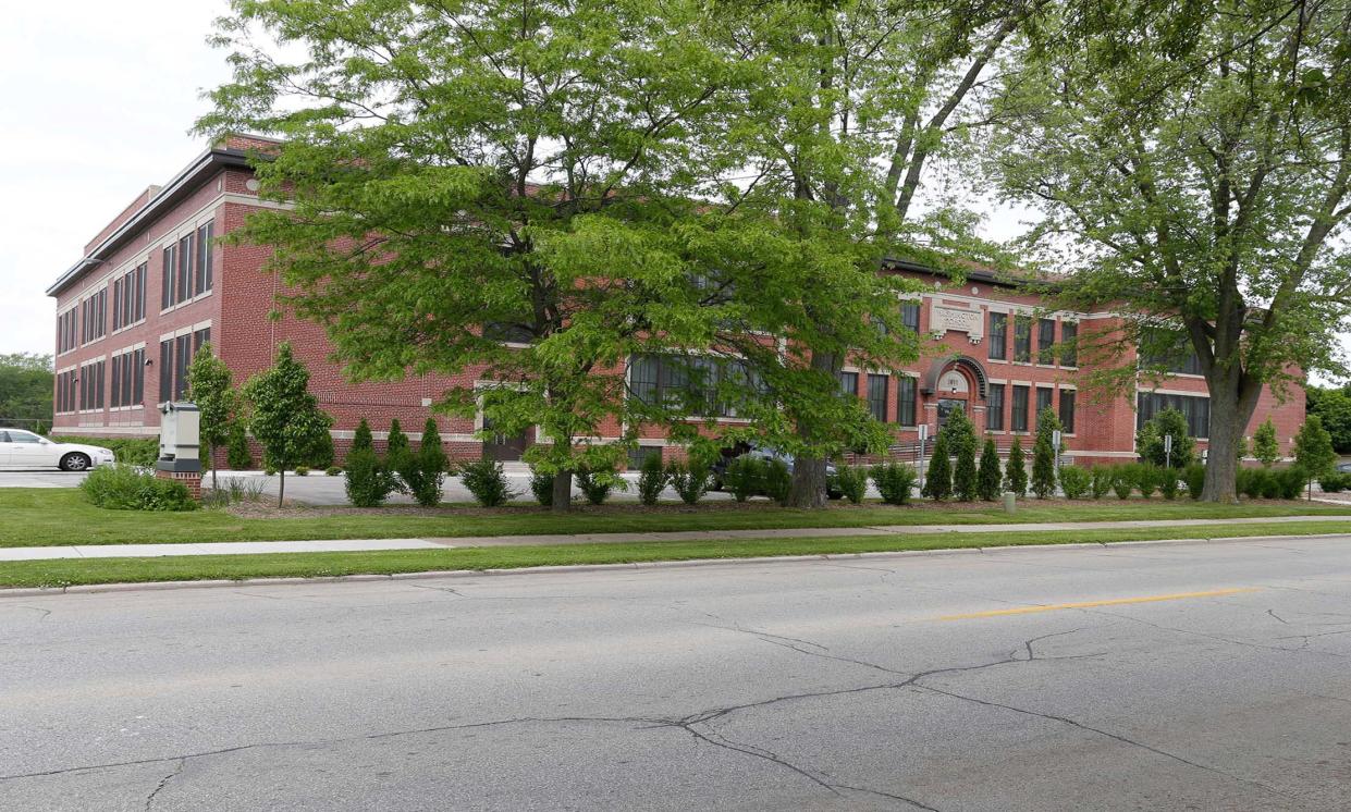 FILE - The exterior of Washington Elementary School as seen, in 2019, in Sheboygan, Wis.