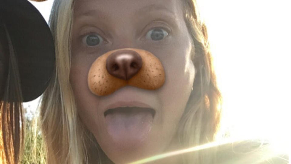 Gwyneth Paltrow postete dieses Snapchat-Selfie mit Hundeschnauze auf Instagram