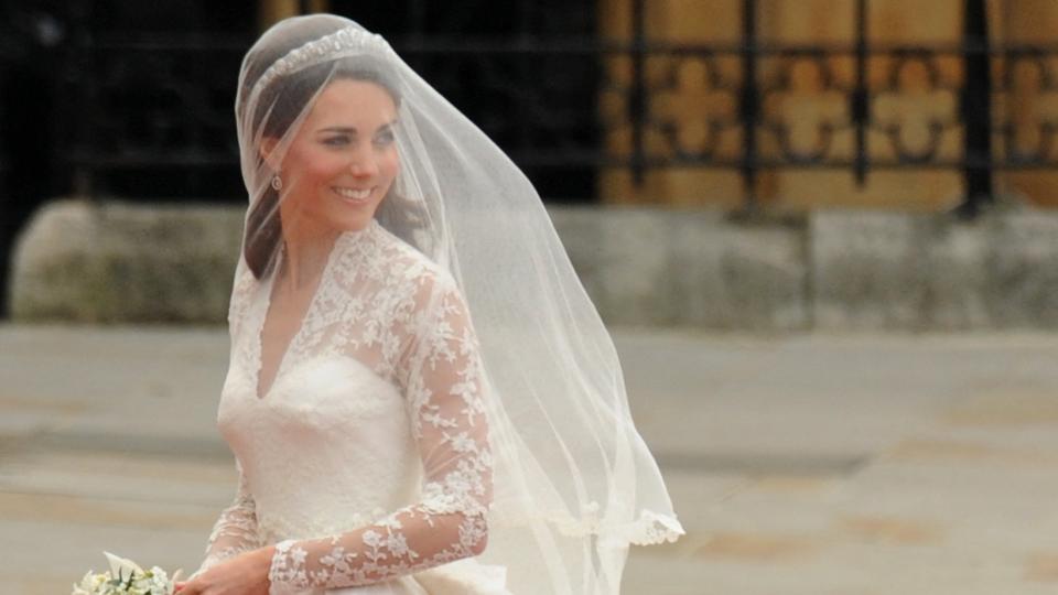 Kate Middleton in her wedding dress