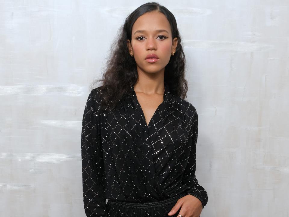 Actor Taylor Russell virtually attends the Chanel Womenswear Spring Summer 2021 held at the Grand Palais on October 06, 2020