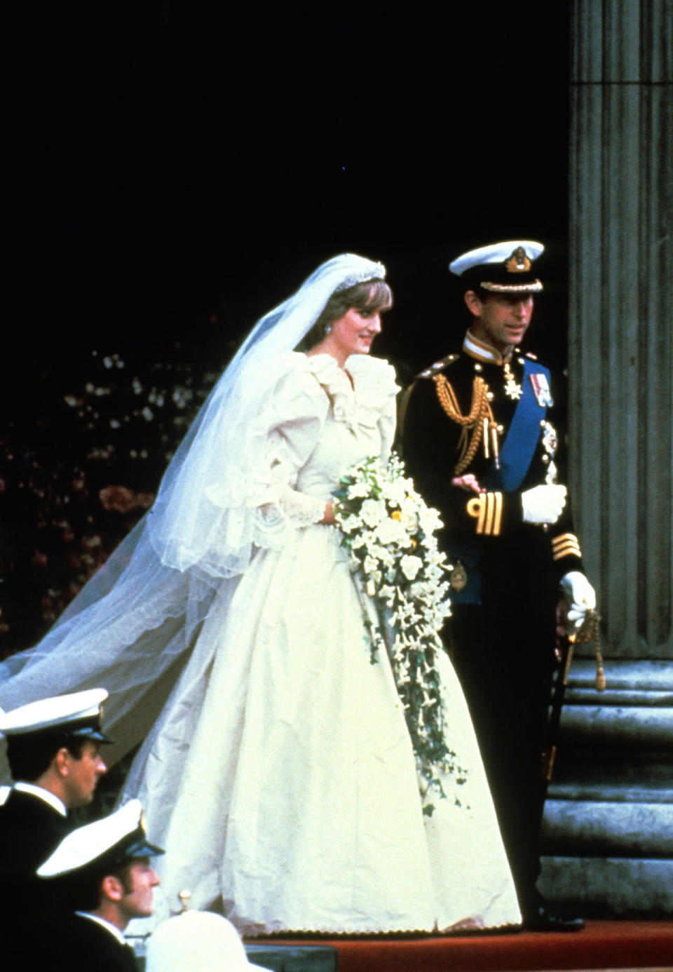 <p>Who could forget the late Princess Di’s frothy 80s bridal gown? The beloved royal tied the knot in one huge (and no doubt uncomfortable) David and Elizabeth Emanuel frock, complete with billowing sleeves, train and ruffled neck. <i>[Photo: PA Images]</i></p>