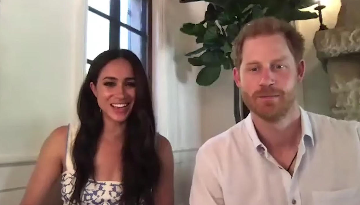 Prince Harry, Meghan Markle Show Off Montecito Home via Zoom