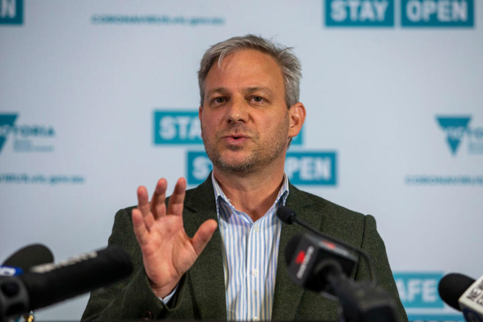 Victoria's Chief Health Officer Brett Sutton speaks during a press conference in Melbourne, Australia. 