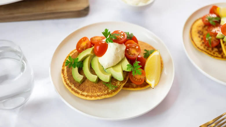 Chickpea pancakes on plate