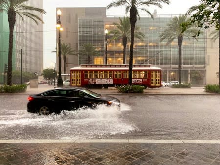 A flooded area is seen in New Orleans