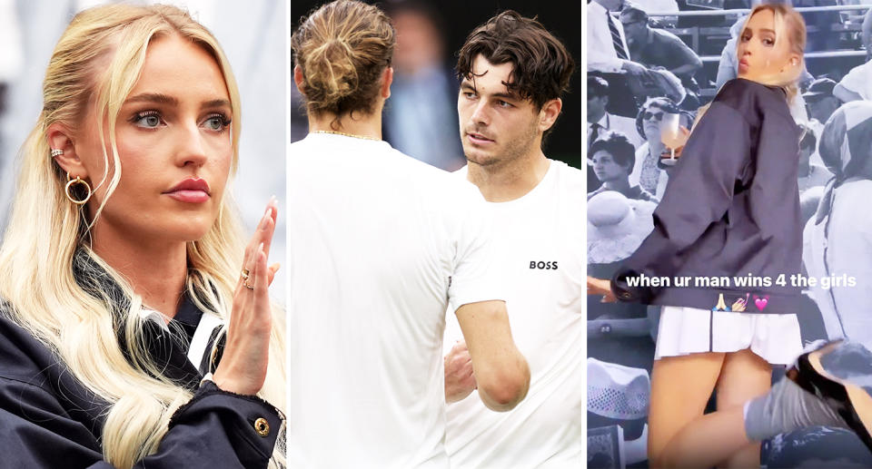 Taylor Fritz's girlfriend Morgan Riddle, pictured here alongside Alexander Zverev at Wimbledon.