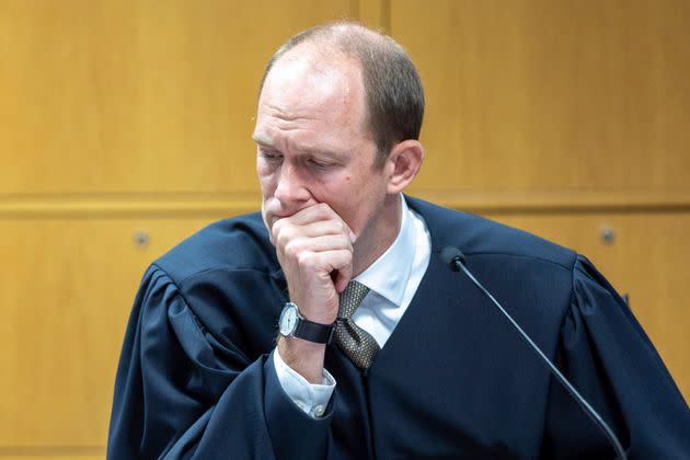 Fulton County Superior Court Judge Scott McAfee listens as he presides over a hearing on Aug. 31.