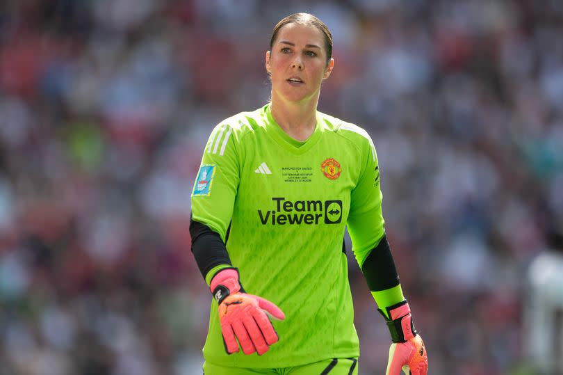 Mary Earps during a Manchester United game